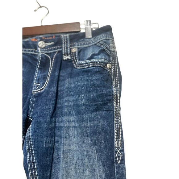 Rock Revival Cornett Bootcut Jean Women 29 Blue Flare Mid Rise Y2K Western Chore - Picture 16 of 16